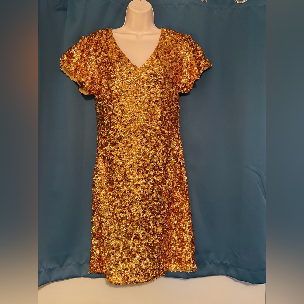 Anna KACI Gold Sequin Midi Dress - Picture 4 of 6